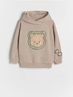 Bluzy dla dziewczynek - Reserved - Bluza z haftowaną aplikacją - beżowy - miniaturka - grafika 1