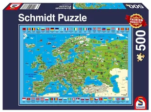 Schmidt Spiele 58373 puzzle do gier w Europie, 500 elementów, kolorowe - Puzzle - miniaturka - grafika 1