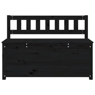 Lumarko Ławka, czarna, 110x41x76,5 cm, lite drewno sosnowe - Ławki do przedpokoju - miniaturka - grafika 6