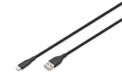 Kable USB - DIGITUS Kabel przyłączeniowy USB 2.0 typ A-Lightning silikonowy 1m S - miniaturka - grafika 1