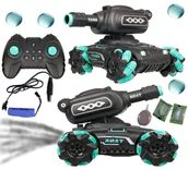 Zabawki zdalnie sterowane - CZOŁG zdalnie sterowany NA KULKI ŻELOWE DYMI Parą RC samochód na pilot - miniaturka - grafika 1