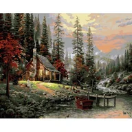 Malowanie po numerach - Malowanie po numerach - Dom w lesie 40x50cm - Twoje Hobby - miniaturka - grafika 1