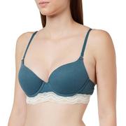 Biustonosze - Women'secret Gorgeous Biustonosz Push Up Bawełna Zielony Damski, Zielony, 90B - miniaturka - grafika 1