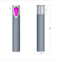 Lampy ogrodowe - Deko-Light Słupek oświetleniowy Facado II, wysokość 65 cm, okrągły, ciemnoszary/opal - miniaturka - grafika 1