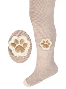 Dziecięce rajstopki z ecru łapką beżowe Milusie r.68/74 - Skarpetki damskie - miniaturka - grafika 1