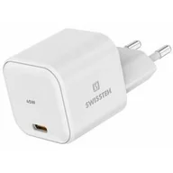 Ładowarki do telefonów - Ładowarka sieciowa Swissten GaN, 1x USB-C, 45 W, PD (22037010) Biała - miniaturka - grafika 1