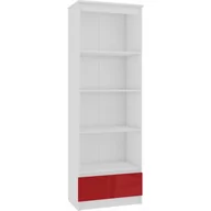 Regały - REGAŁ R 60 cm CLP 1 SZUFLADA 4 PÓŁKI BIAŁY / CZERWONY POŁYSK - miniaturka - grafika 1