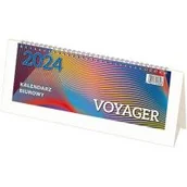 Kalendarze - Kalendarz 2024 biurowy Voyager - biały - miniaturka - grafika 1