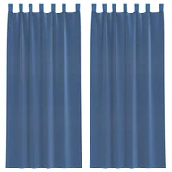 Zasłony - vidaXL Zasłony woalowe z pętelkami 2 szt. Royal Blue 140x245 cm - miniaturka - grafika 1