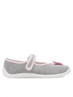 Buty dla dziewczynek - Nelli Blu Kapcie BALERINKI MOTYL IV Szary - miniaturka - grafika 1