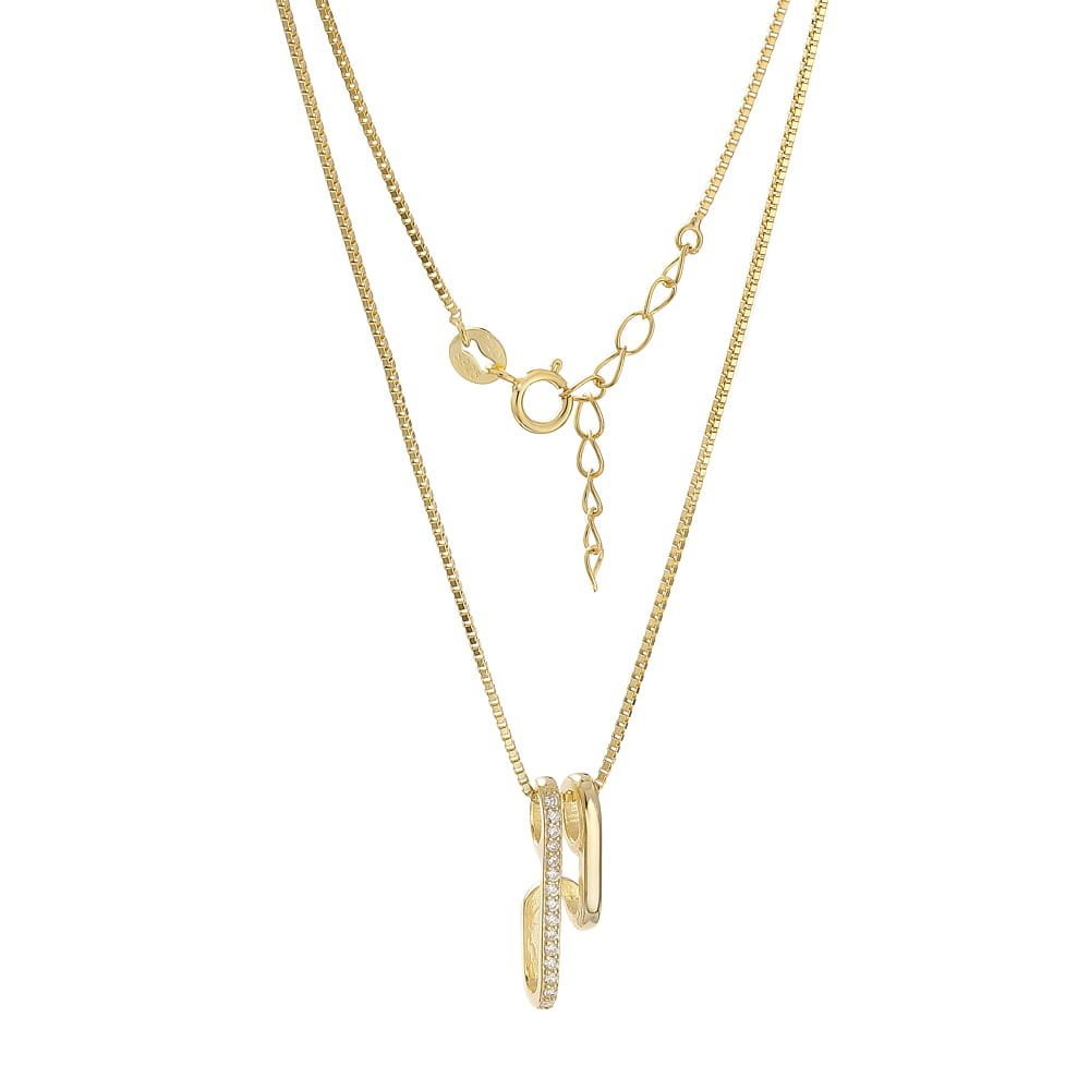 Srebrny naszyjnik pozłacany celebrytka cyrkonie elegancka damska biżuteria