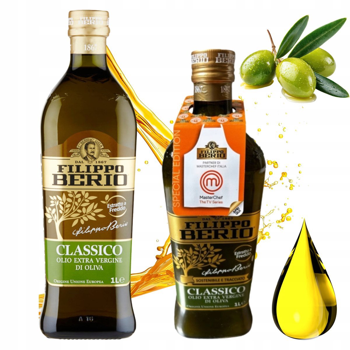 Oliwa z Oliwek Extra Virgin Filippo Berio Idealny Dodatek Do Sałatek 1000ml