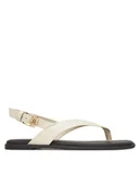 Sandały damskie - Tommy Hilfiger Sandały Color Block Thong Flat Sandal FW0FW08883 Écru - miniaturka - grafika 1