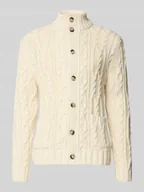 Swetry męskie - Kurtka z dzianiny z listwą guzikową - miniaturka - grafika 1