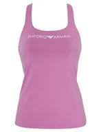 Koszulki i topy damskie - Emporio Armani Damska koszulka z logotypem Tank Iconic, Hortensia, S - miniaturka - grafika 1
