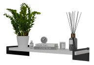 Półki do salonu - Wisząca półka z metalowymi wspornikami czarny + biały L3-W81 - miniaturka - grafika 1