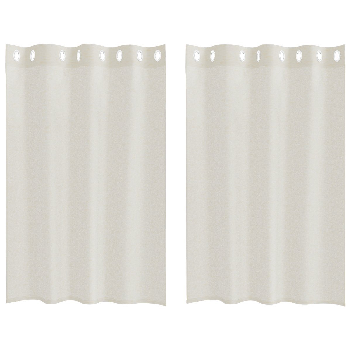 vidaXL Zasłony z zasłonami 2 pcs Kremowy 140 x 140 cm Poliester