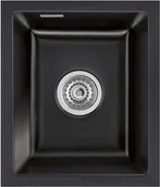 Zlewozmywaki - Zlewozmywak ceramiczny SYSTEMCERAM Mera 32 U Nero Korek automatyczny 5361 02 - miniaturka - grafika 1