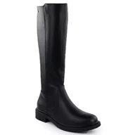 Kozaki damskie - Skórzane kozaki damskie ocieplane czarne Sergio Leone 25600 - miniaturka - grafika 1