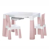 Zestawy mebli dla dzieci - FREEON ZESTAW STOLIK Z 2 KRZESEŁKAMI I SZUFLADAMI RÓŻ - miniaturka - grafika 1