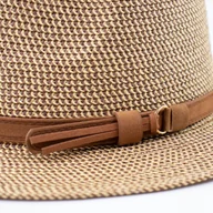 Czapki męskie - KAPELUSZ damski męski PANAMA fedora SŁOMKOWY lato ELEGANCKI - miniaturka - grafika 1