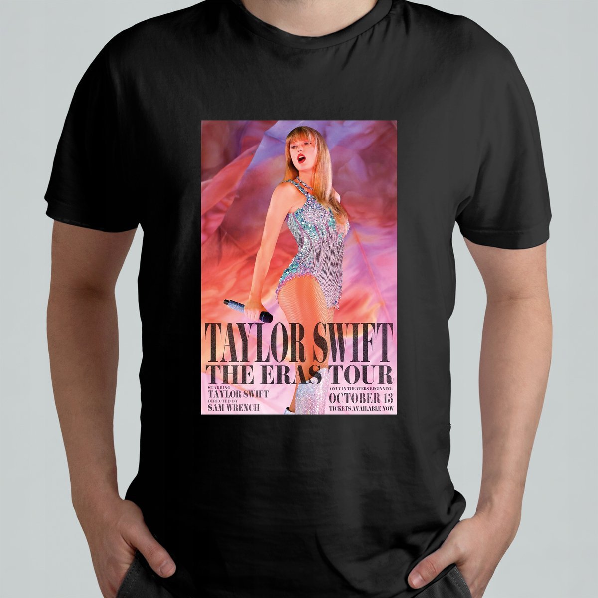 CZARNA KOSZULKA Z NADRUKIEM MĘSKA ŚMIESZNA T-SHIRT TAYLOR SWIFT ERAS r L #3