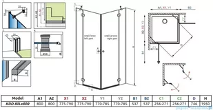 Radaway Torrenta KDD kabina prysznicowa 80x80 przejrzyste 132262-01-01 - Kabiny prysznicowe - miniaturka - grafika 2