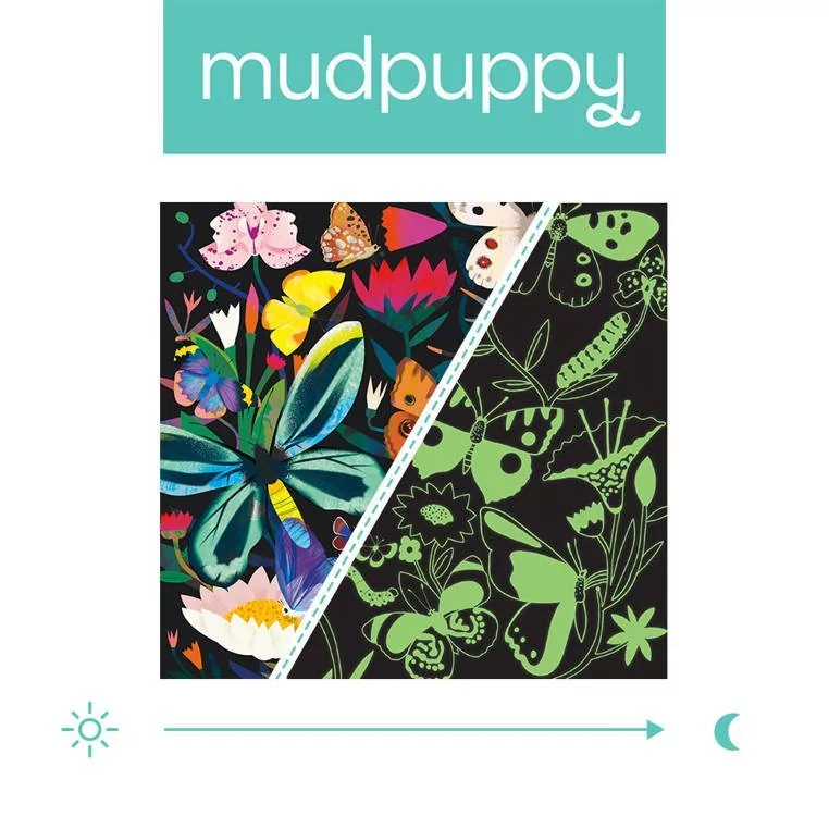 Mudpuppy Puzzle Rodzinne Świecące w Ciemności Motyle 500 Elementów 8+