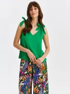 Koszule damskie - Koszula damska bez rękawów zielona - DKE0011ZI koszula damska bez rękawów - DRYWASH - Odzieżowy sklep internetowy TOP SECRET - miniaturka - grafika 1