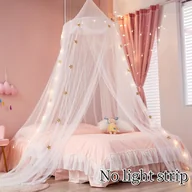 Inne - Dziewczęcy Marzycielski Baldachim z Wzorem Gwiazd - Miękki Poliester, Możliwość Prania w Pralce, Idealny na Łóżka od Jednoosobowych do Pełnych - miniaturka - grafika 1