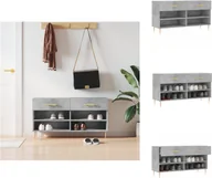 Szafki na buty - vidaXL Ławka na buty betonowa szara 102x35x55 cm materiał drewnopochodny - Stojaki i szafki na buty - miniaturka - grafika 1