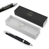 Zestawy piśmiennicze - Długopis Parker IM Essential Matte Black CT z grawerem - miniaturka - grafika 1