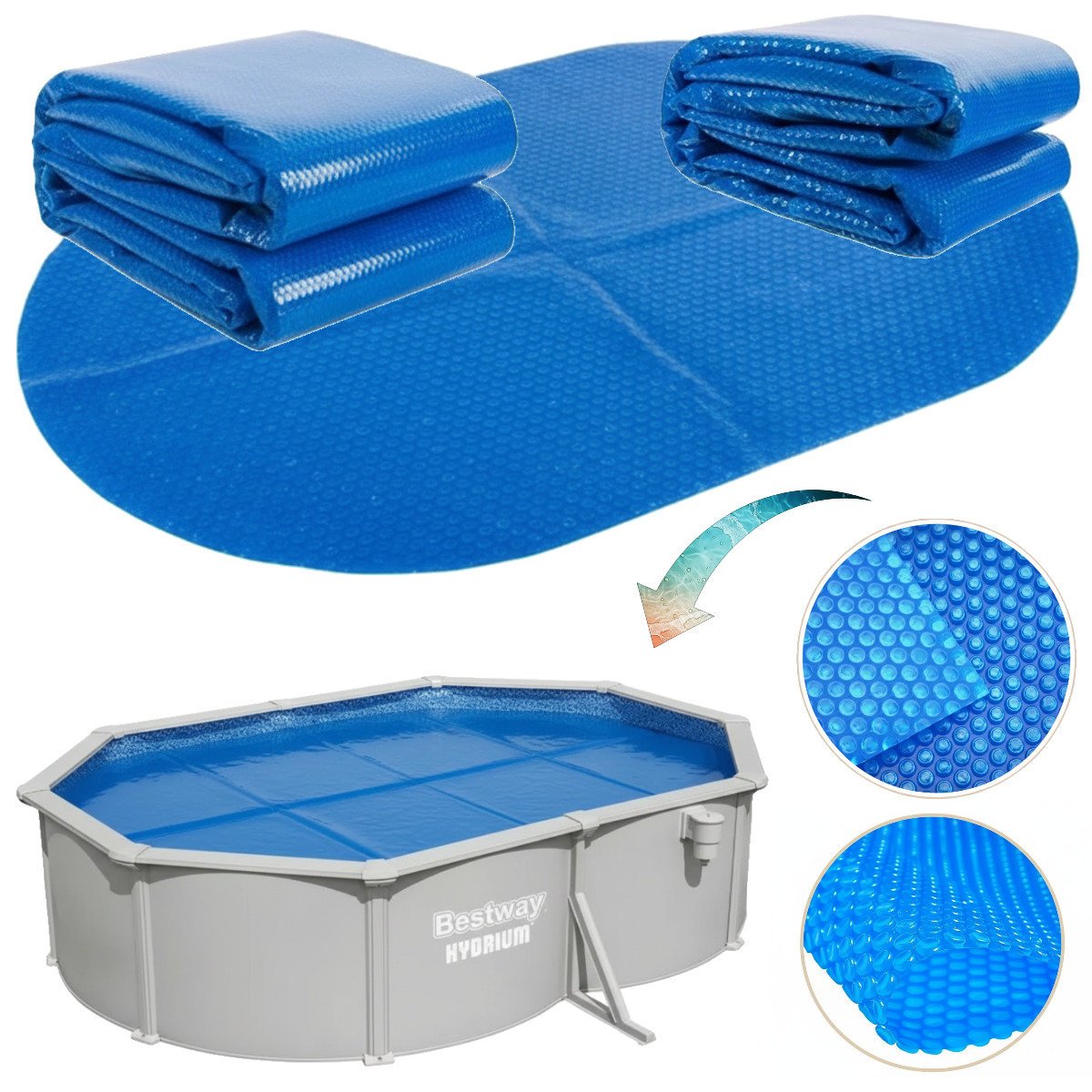 Bestway pokrywa solarna folia basenowa do basenu owalnego  hydrium 5x3,6m