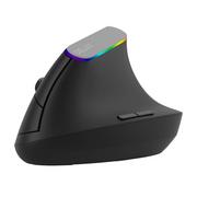 Myszki - Bezprzewodowa mysz pionowa Delux M618C 2.4G 1600DPI RGB (Czarna) - miniaturka - grafika 1