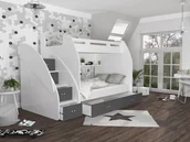 Łóżka dla dzieci i młodzieży - Łóżko piętrowe 120/90x200 szuflada + materac ZUZIA - miniaturka - grafika 1