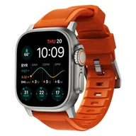 Akcesoria do smartwatchy - NOMAD - Rugged Band - Wytrzymały Pasek do Apple Watch 45 / 49 mm, Pomarańczowy, Srebrny - miniaturka - grafika 1