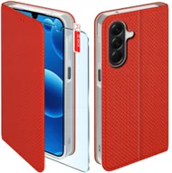 Etui i futerały do telefonów - Etui MAGNET do Samsung A17 5G Zamykane Czerwone Futerał + Szkło 9H - miniaturka - grafika 1