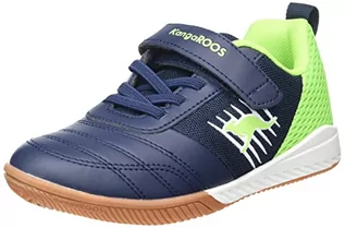 Buty dla dziewczynek - KangaROOS Unisex Super Court Ev Sneaker buty dziecięce, niebieski - Dark Navy Lime 4054-38 EU - grafika 1