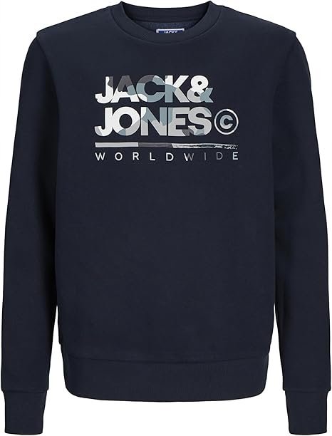 JACK&JONES BLUZA CHŁOPIĘCA GRANATOWA Z NADRUKIEM 98 JME