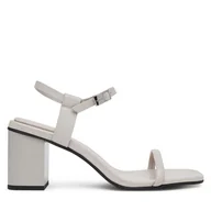 Sandały damskie - Sandały Calvin Klein Block Heel Sandal 75 Lth HW0HW02650 Szary - miniaturka - grafika 1