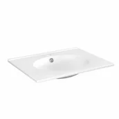 Szafki łazienkowe - Umywalka wpuszczana MEG 60 cm biała ceramiczna - miniaturka - grafika 1