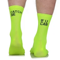 Skarpetki męskie - Skarpety rowerowe, kolarskie Todo Cycling Pro, CATCH ME IF YOU CAN żółte, neonowe, termoaktywne, 43-46 - miniaturka - grafika 1