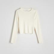 Swetry damskie - Reserved - Sweter slim fit - Kremowy - miniaturka - grafika 1