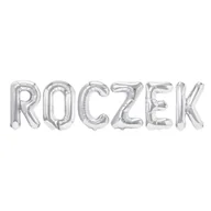 Baby shower i roczek - Napis ROCZEK - Balon Foliowy Srebrny - miniaturka - grafika 1