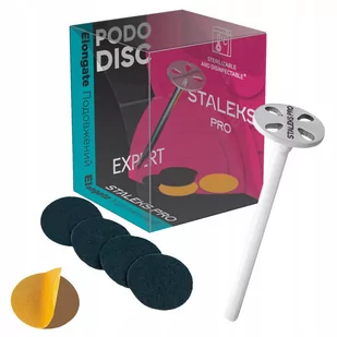 Staleks PRO PODODisk Base Long 37mm tarcza XS 10mm + Zestaw wymiennych nakładek #180, 5 szt. - Ozdoby do paznokci - miniaturka - grafika 1