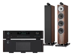 Rotel RC-1572 MkII (czarny) + RB-1582 MkII (czarny) + 702 S3 (mokka) - Zestawy stereo - miniaturka - grafika 1