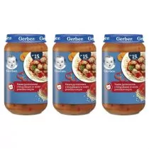Gerber Obiadek kasza jęczmienna z klopsikami w sosie pomidorowym dla dzieci po 15 miesiącu Zestaw 3 x 250 g - Dania dla dzieci - miniaturka - grafika 1