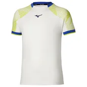 Koszulki sportowe męskie - Koszulka męska Mizuno Stargazer Shadow Short Sleeve Tee White Yellow XL - miniaturka - grafika 1