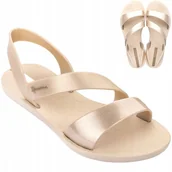 Sandały damskie - Sandały damskie Sportowe Ipanema Vibe Płaskie Eleganckie Wygodne Beżowe 41 - miniaturka - grafika 1