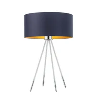 Lampy stojące - LYSNE, lampka nocna SIERRA GOLD, granatowy ze złotym wnętrzem - miniaturka - grafika 1